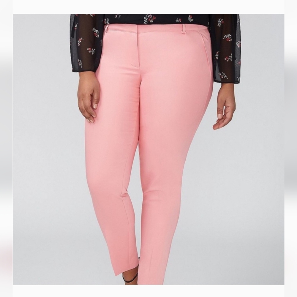 Pretty peach Lane Bryant Allie pull on Ponte pants, sz 18
